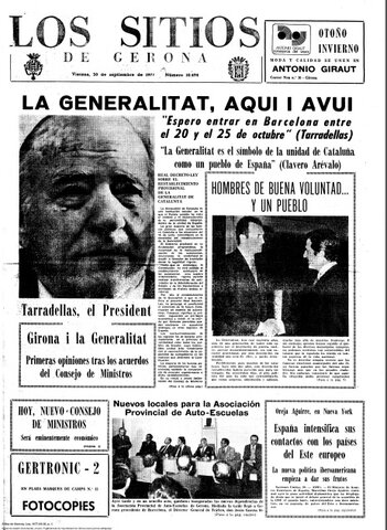 Restablecimiento de la Generalitat.(29/09/1977)
