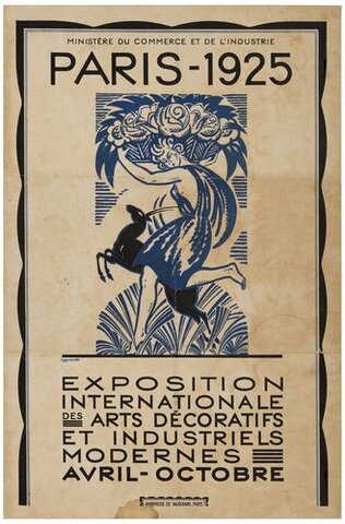 Se produce en París la Exposición Internacional de las Artes Decorativas e Industriales Modernas.