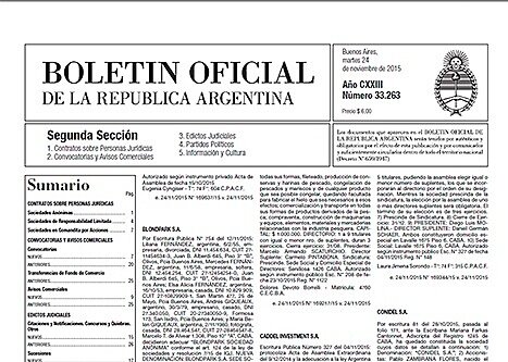 Publicación en el boletín oficial 5 días hábiles. Artículo 2