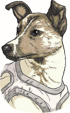 Laika the dog is sent to space.