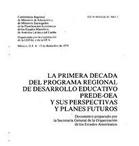 Primera Década del Programa Regional de Desarrollo Educativo
