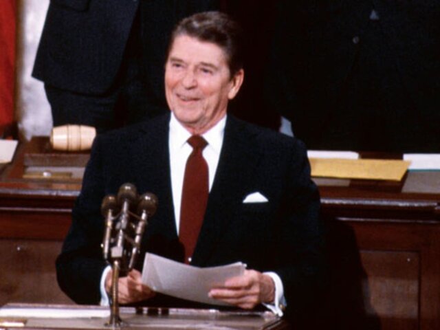 Reagan delivers his first State of the Union