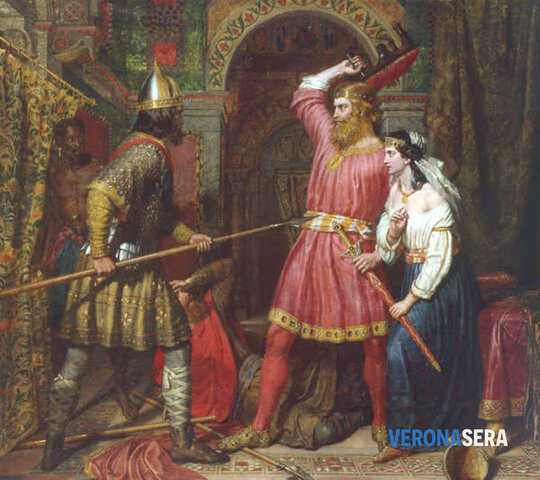 Morte di Alboino a seguito di una congiura