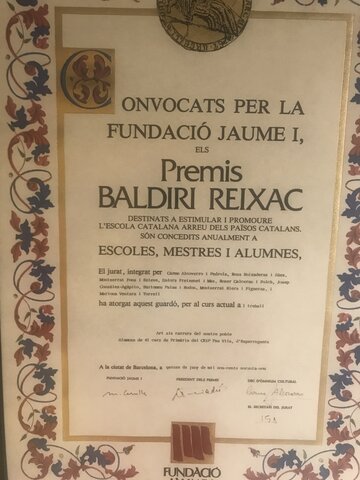 Premi Baldiri Reixac al treball: "Art als carrers del nostre poble".