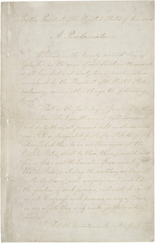 Emancipation Proclamation is announced