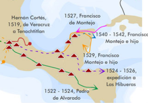La corona española envió expediciones en Yucatán