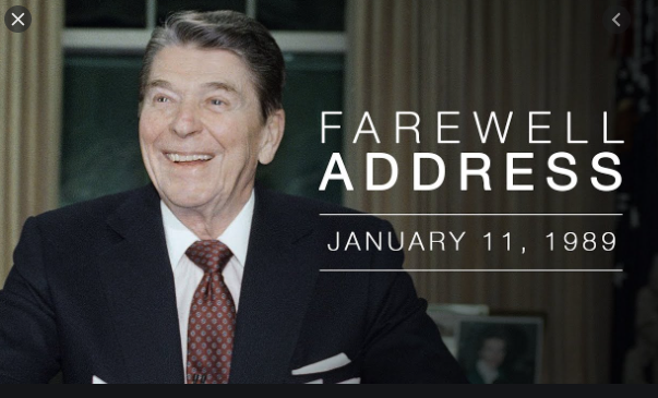 Reagan says farewell