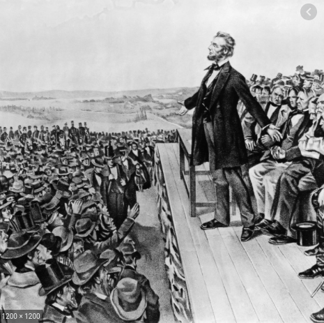 Lincoln gives his Gettysburg Address