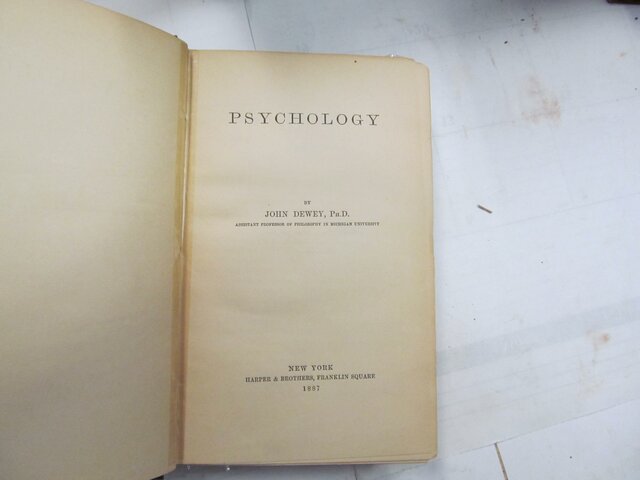 Publicación del primer libro de Dewey ''Psicología''