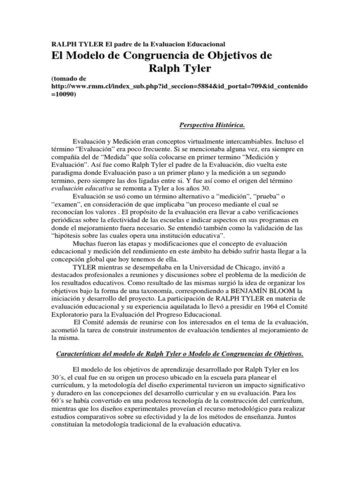 plan de  estudio de Tyler