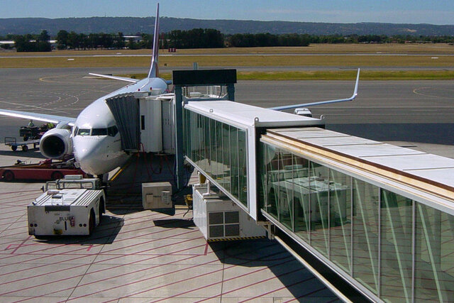 First boarding bridge