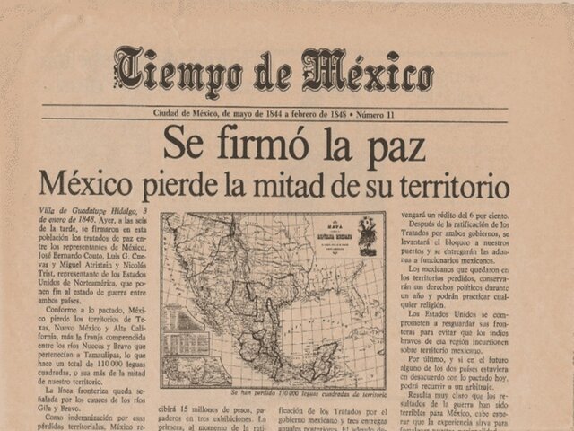 Firma del tratado Guadalupe- hidalgo, donde se vendió más de la mitad del territorio mexicano a Estados Unidos