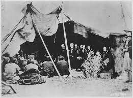 The U.S and eight native american nations sign the Fort Laramie Treaty