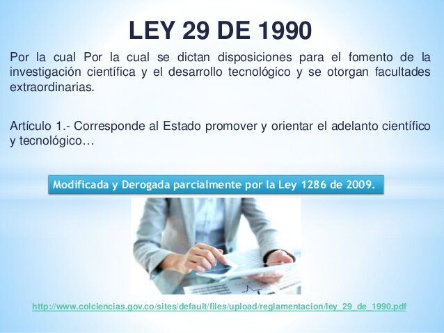 LEY 29 DE 1990