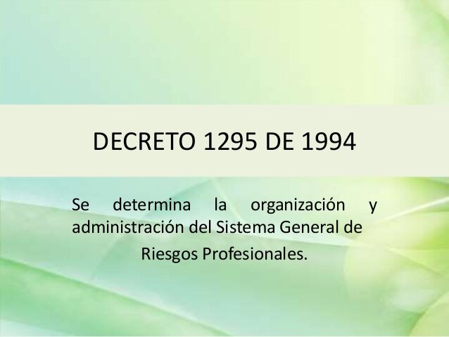 DECRETO 1295