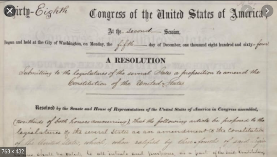 Congress passes the 13th Amendment