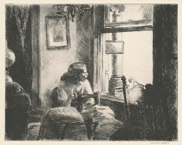 East side interior, Edward Hopper