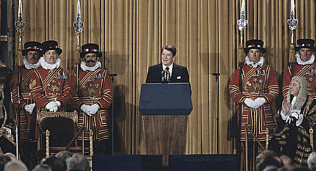 Reagan addressed Parliament in England