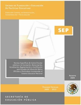 Normas de Control Escolar Educación Especial