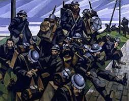 "Tropas en descanso" (C.R.Nevinson)