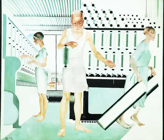 Trabajadores textiles (1927), de Alexander Deineka.