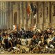 Philippoteaux   lamartine in front of the town hall of paris rejects the red flag