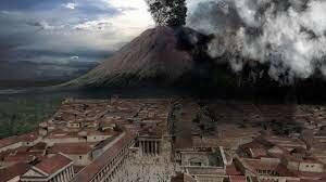 ERUPCIÓN DEL VOLCAN VESUBIO, QUE PROVOCA LA COMPLETA DESTRUCCIÓN DE LAS CIUDADES DE POMPEYA Y HERCULANO