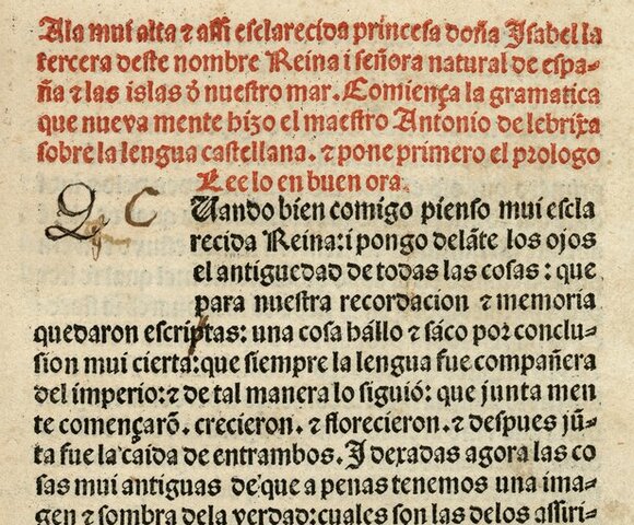 La publicación de la primera gramática en una lengua vulgar europea