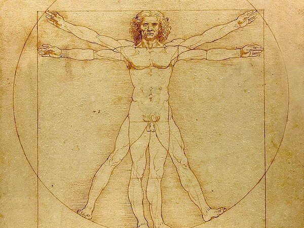Vitruvio De Architectura (immagine Uomo Vitruviano di Da Vinci)