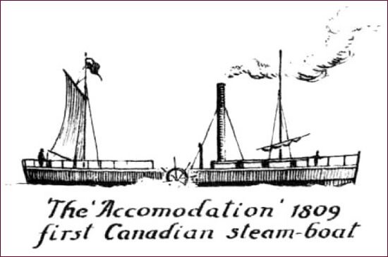 Mise en service du premier bateau à vapeur sur le saint-Laurent.