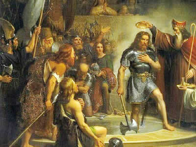 Em 496 Clóvis se converte ao catolicismo para conseguir dominar o centro sul da franca. E nesse objetivo de conservar algo do direito romano surge a lex burgundiorum “lei romana”