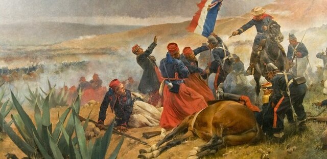 Francia invade México, por la suspensión de pagos de la deuda externa que ordeno el Presidente Benito Juárez.
