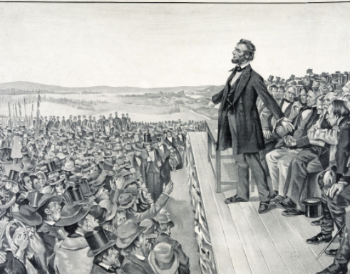 Lincoln gives his Gettysburg Address