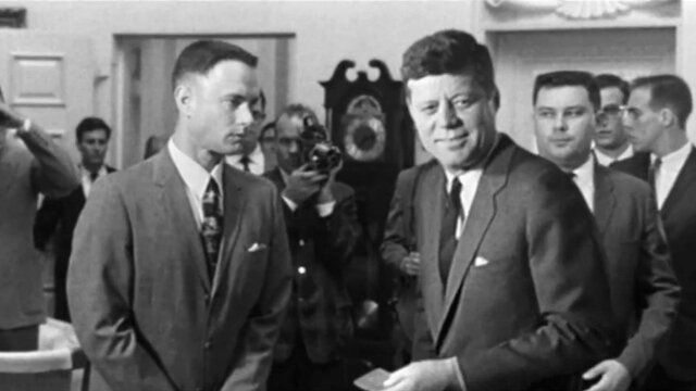 1963 All-American Team meets President John F. Kennedy