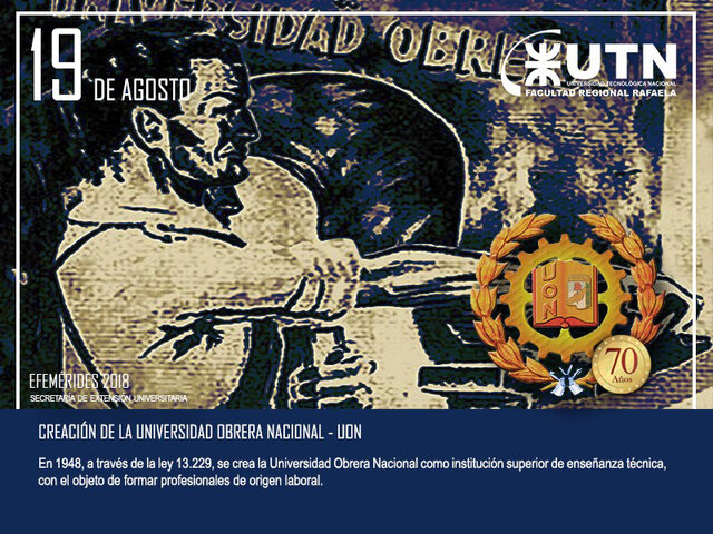 1952 Creación de la Universidad Obrera (hoy UTN).