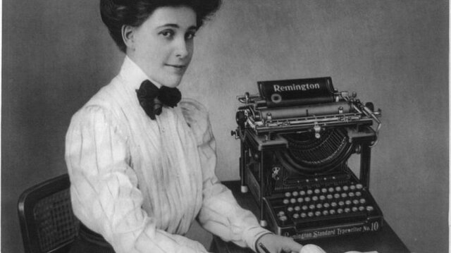 La primera máquina de escribir.