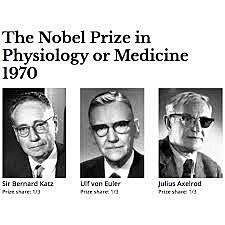 Julius Axelrod, Bernard Katz y Ulf Svante von Euler.