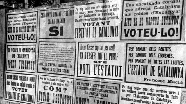 Aprobación de los estatutos de autonomía de Cataluña y El País Vasco.