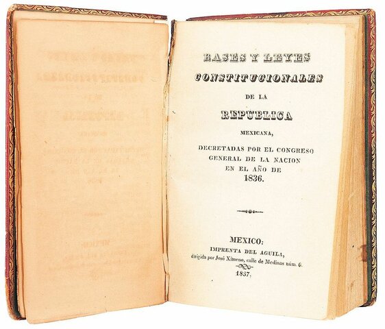 Bases y Leyes Constitucionales de la República Mexicana.