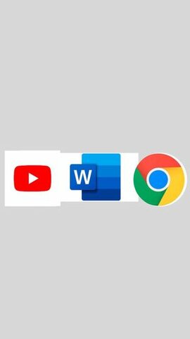YouTube, MS Word, and Google Chrome