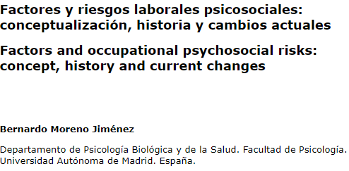 Factores y riesgos laborales psicosociales