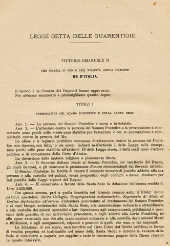 Legge delle guarentigie