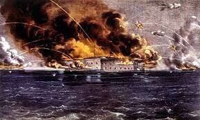 Confederate forces fire on Fort Sumter