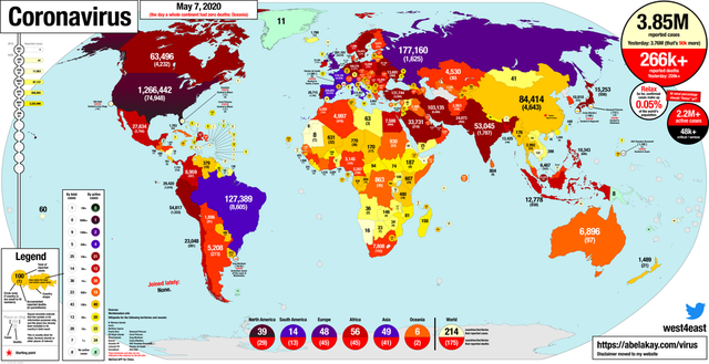 COVID-19 map as of May 7th