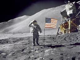 U.S lands on the moon