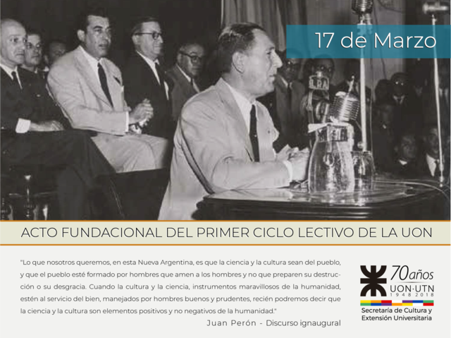 Acto Inaugural del Primer Ciclo Lectivo de la UON