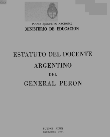 Estatuto del docente argentino del General Perón.