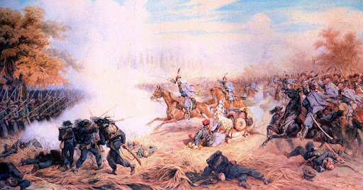 Lo scoppio della prima guerra d'indipendenza in Italia.