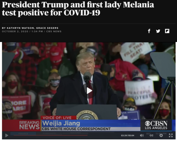 President Trump and first lady Melania test positive for COVID-19