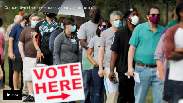 U.S. reports nearly 100,000 new cases in one day as infections surge in battleground states